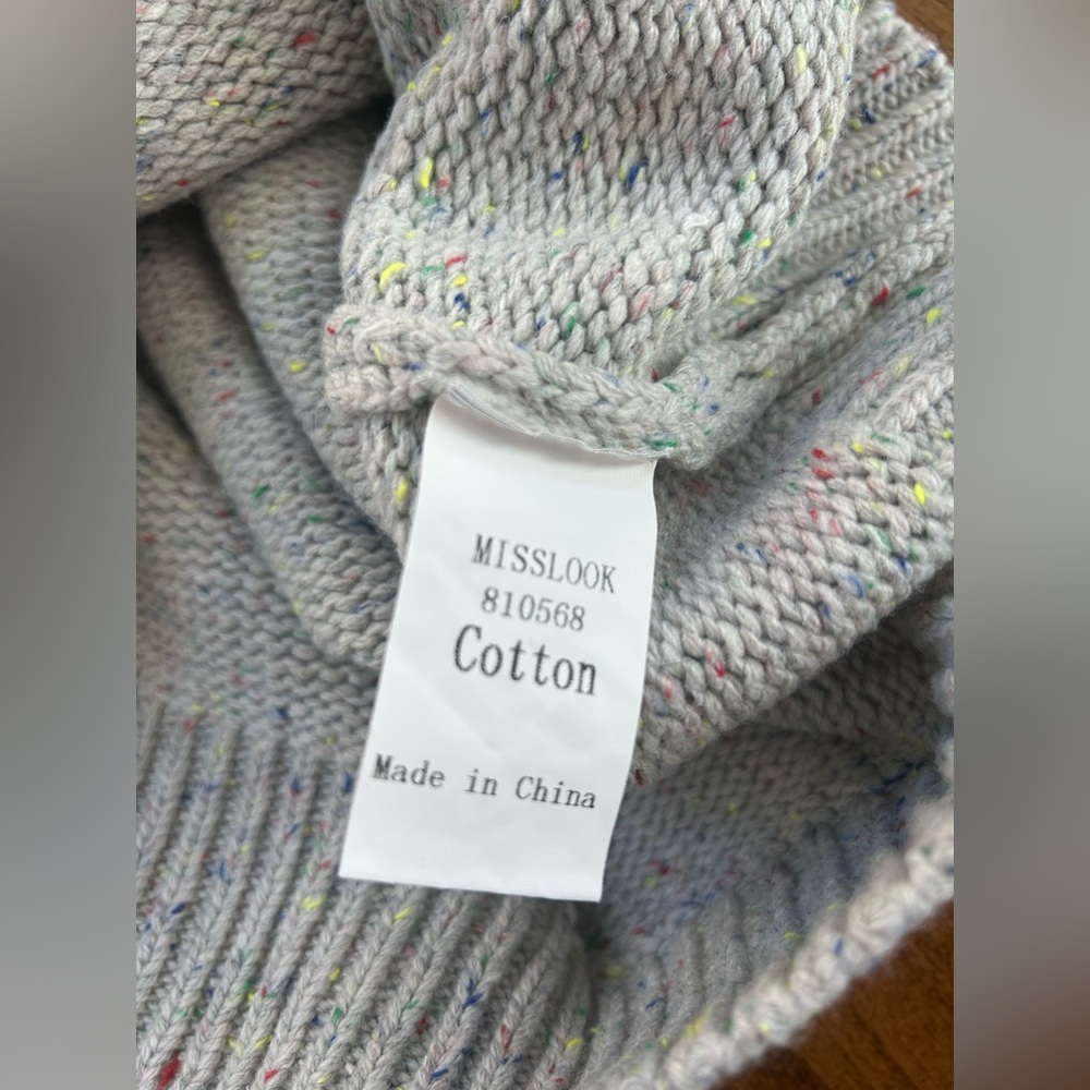 Misslook Small Cotton Sweater  Gray and colorful specks sweater - Picture 5 of 5